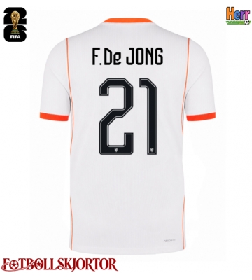 Nederländerna Frenkie de Jong #21 Bortatröja VM 2026 Kortärmad